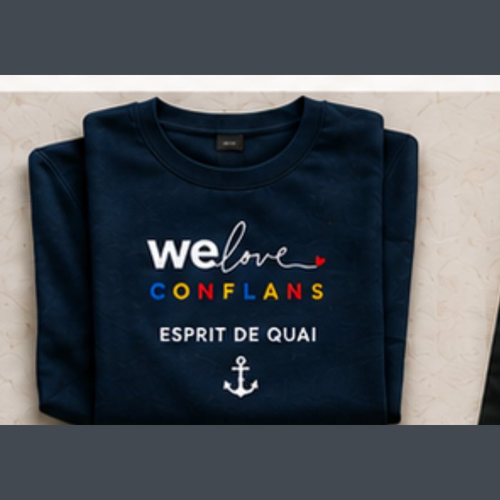Sweat Esprit de quai — bleu marine