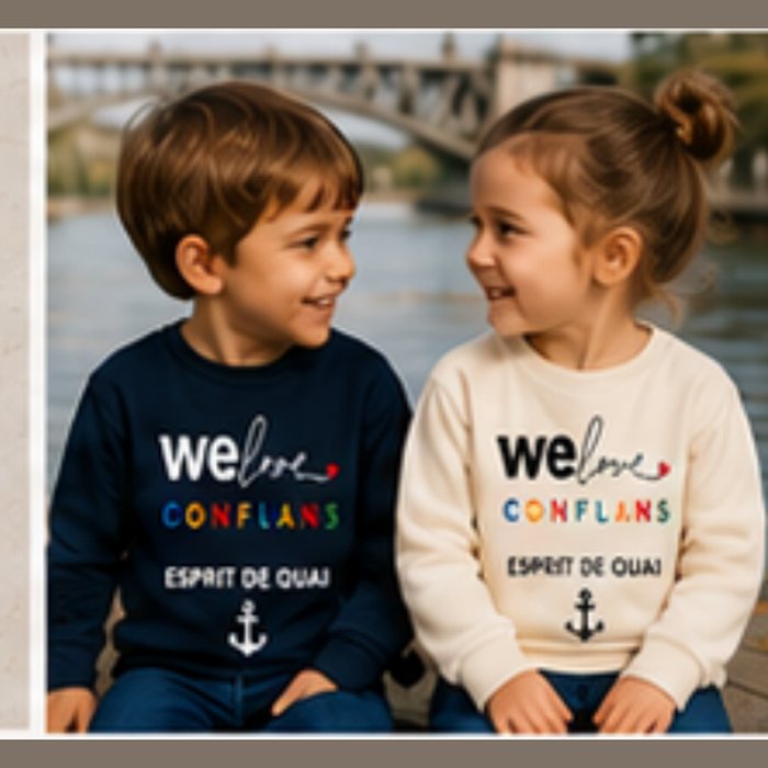 Sweats enfant Esprit de quai — marine & écru