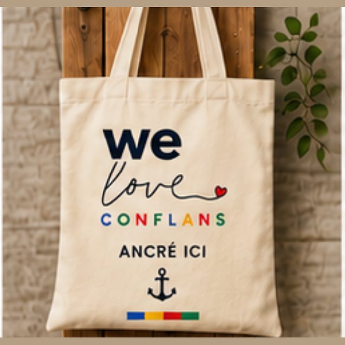Tote bag Ancré ici — écru