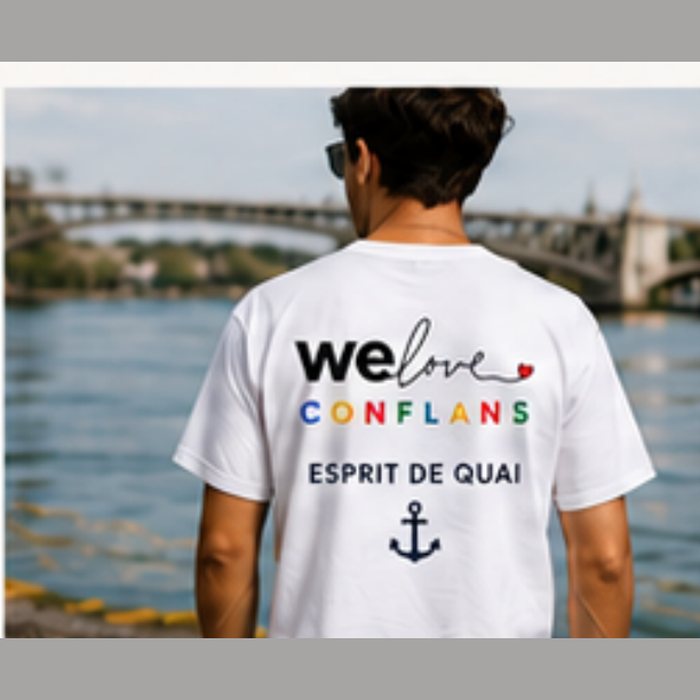 T-shirt Esprit de quai — blanc