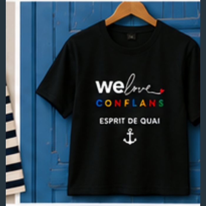 T-shirt Ancré ici — noir